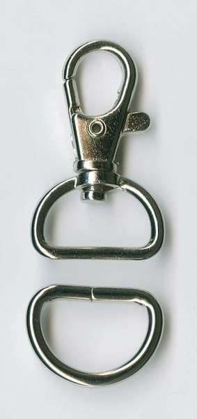 D-ring and Swivel Hook Set - Nickel - 3/4"