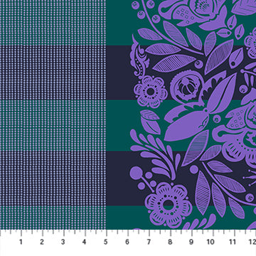 Anna Maria Textiles - Perrenial Borders - Wide Back - Ocean