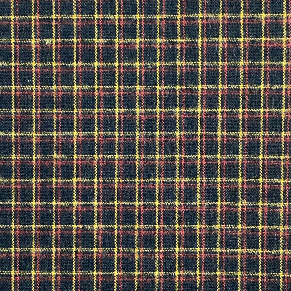 Diamond Textiles - Brushed Grid - Yellow/Red on Black