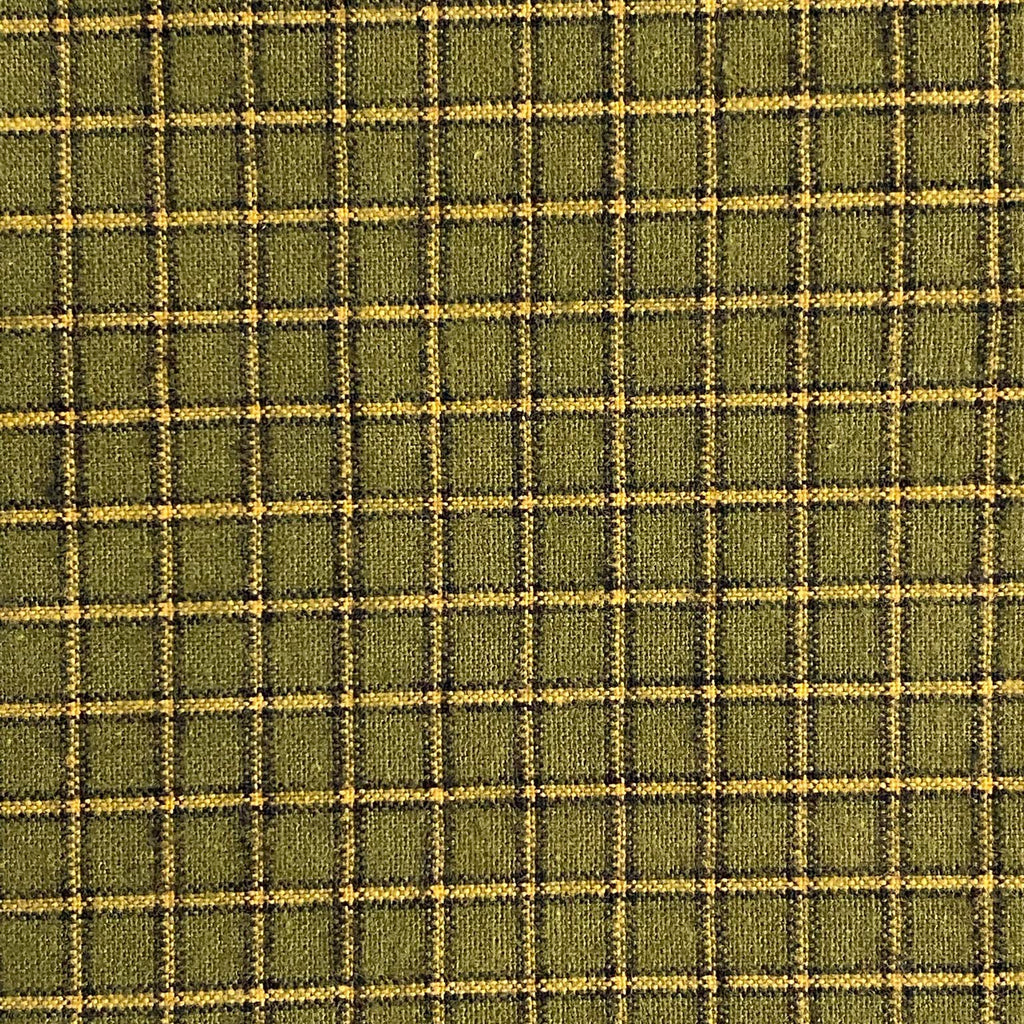 Diamond Textiles - Brushed Grid - Olive with Yellow