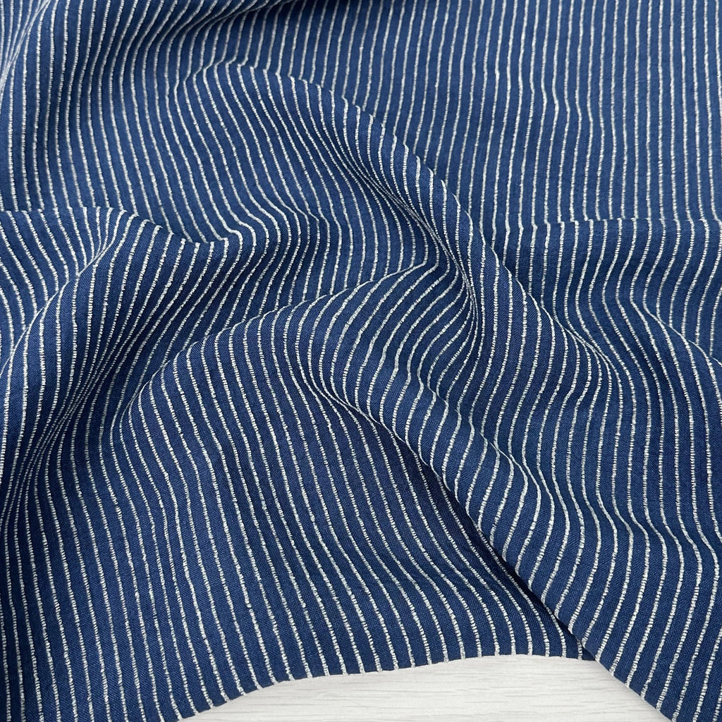 Bella Stripe - Linen Blend - Indigo