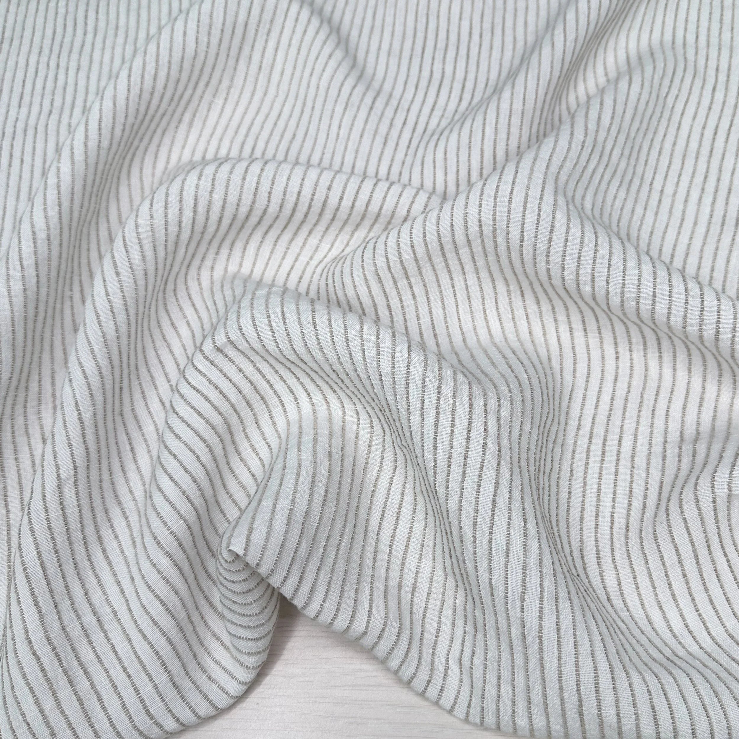 Bella Stripe - Linen Blend - Ivory and Natural