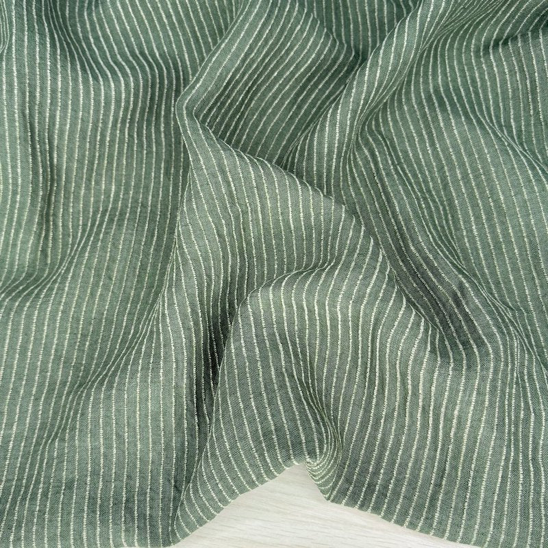 Bella Stripe - Linen Blend - Verde