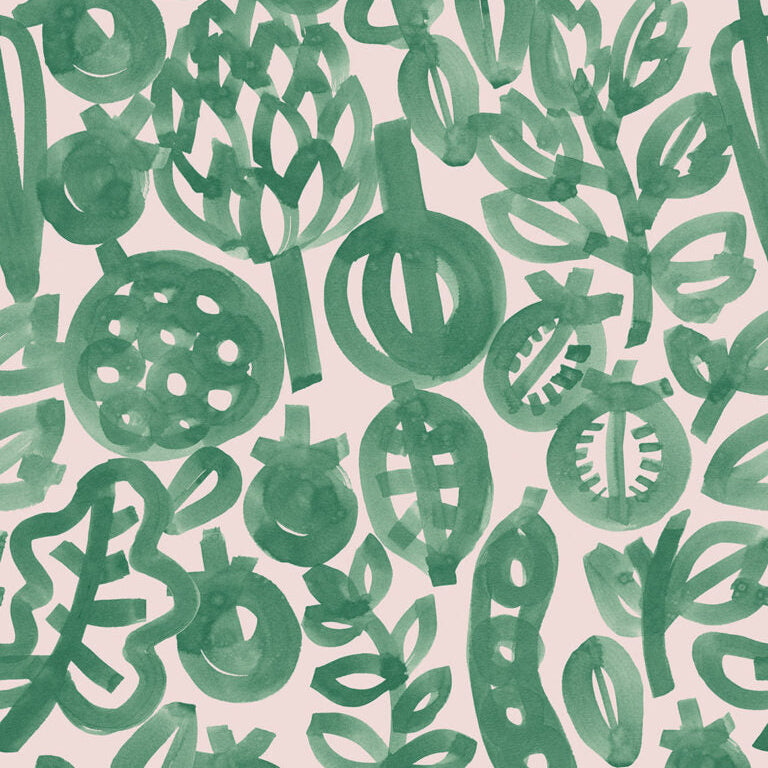 Lewis & Irene - Vegetable Patch - Pomegranate - Green