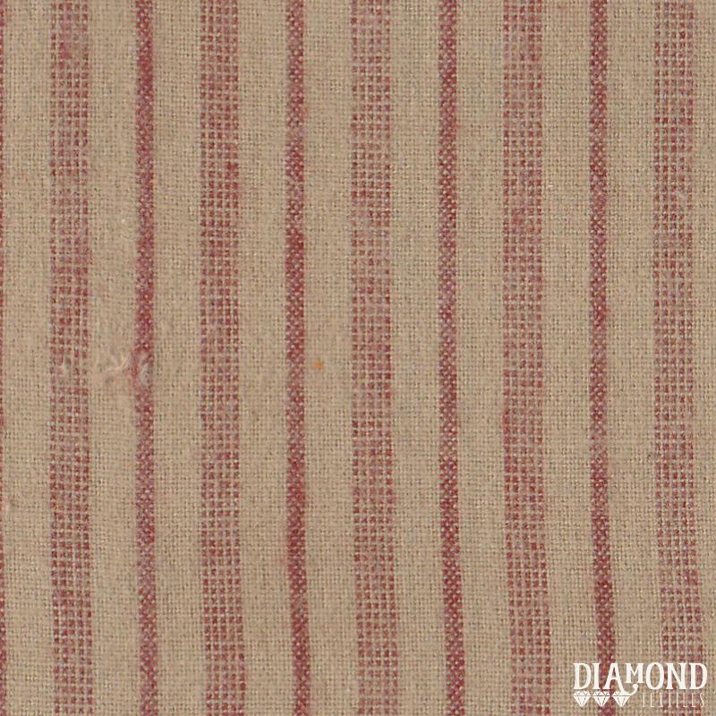 Diamond Textiles - Chatsworth Brushed Cotton - Stripe - Barn Red/Taupe