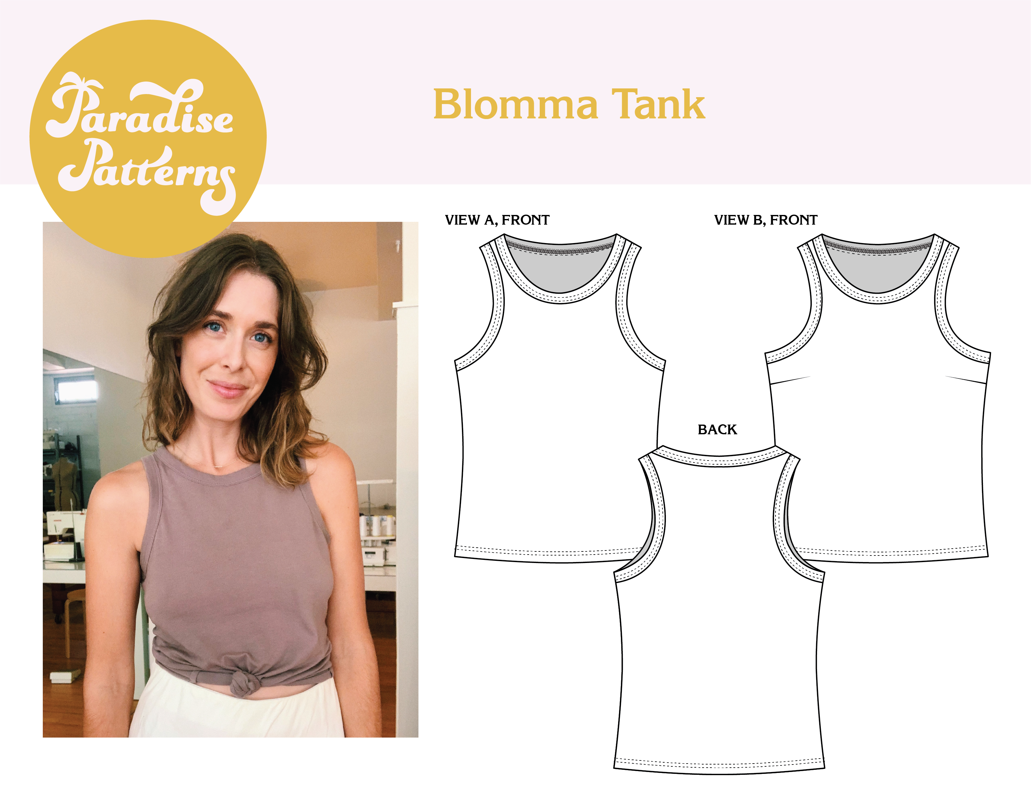 Paradise Patterns - Blomma Tank - PDF and Printed Pattern