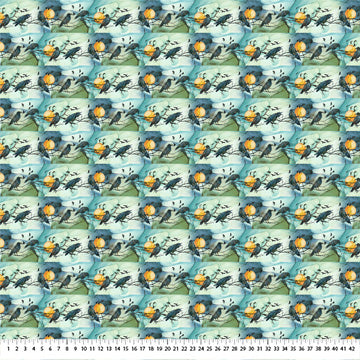 SALE - Northcott - Raven's Call - Border Stripe - Teal Multi