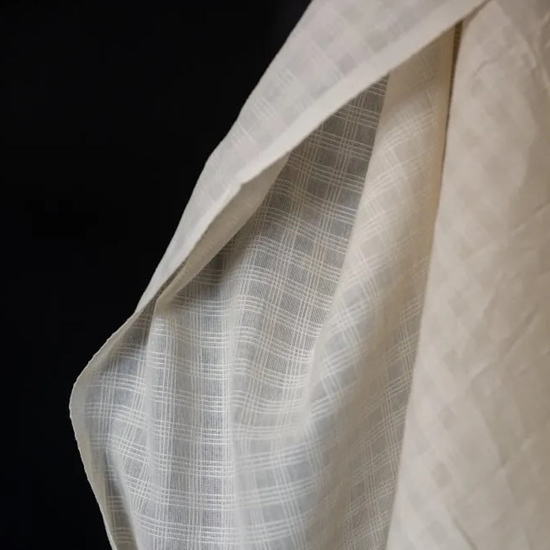 Merchant & Mills - Indian Cotton - Sheer Natural Chequered Stripe