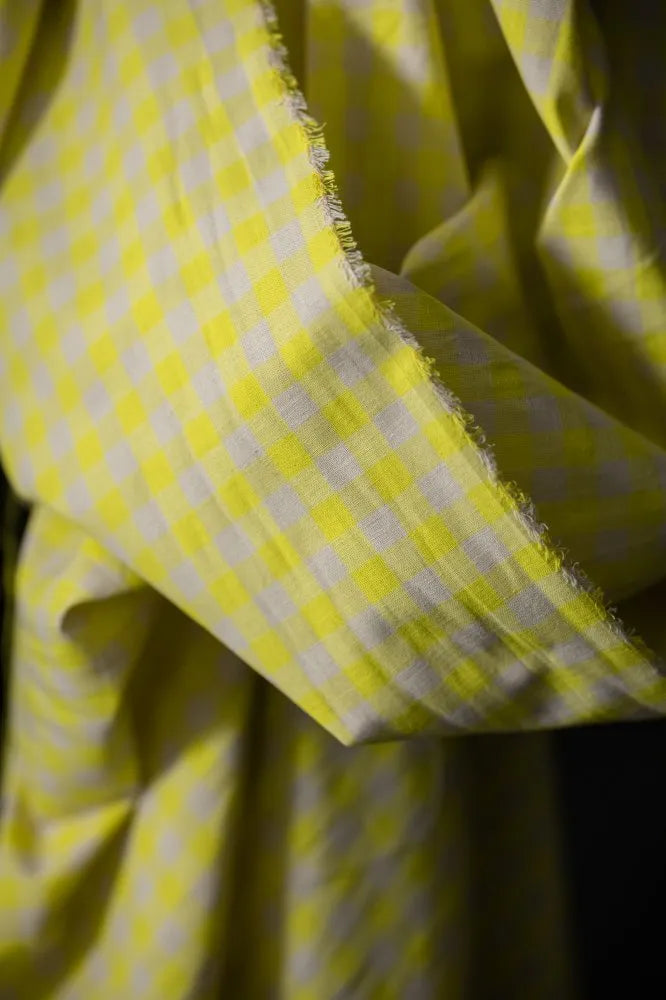 Merchant & Mills - Cotton Linen Gingham - Neon Fizz