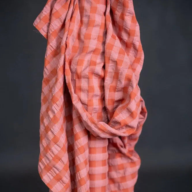 Merchant & Mills - Organic Cotton Seersucker - Gingham - Flush