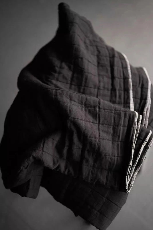Merchant & Mills - Quilted Jacquard Cotton - Lunar Black Square