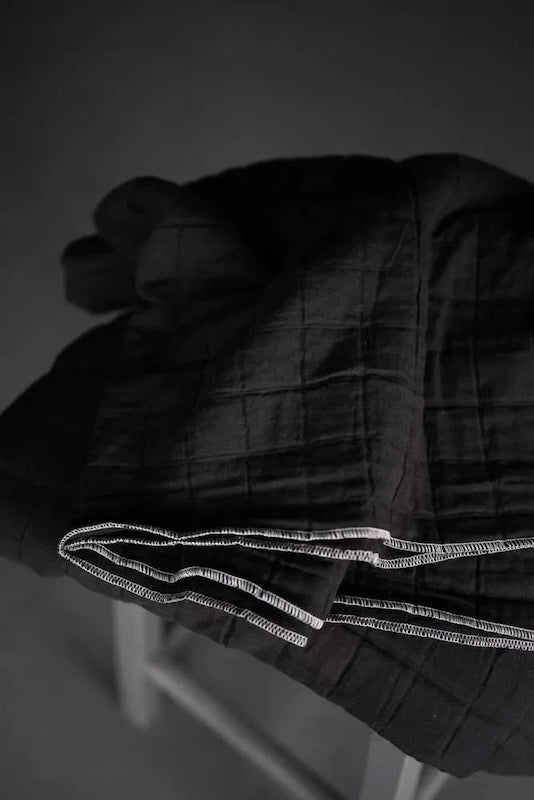 Merchant & Mills - Quilted Jacquard Cotton - Lunar Black Square
