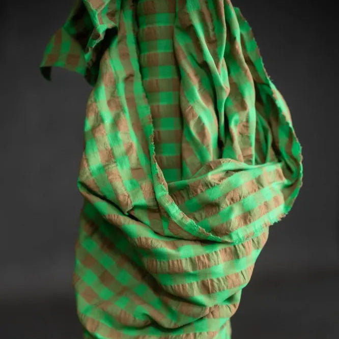 Merchant & Mills - Organic Cotton Seersucker - Gingham - Mojito