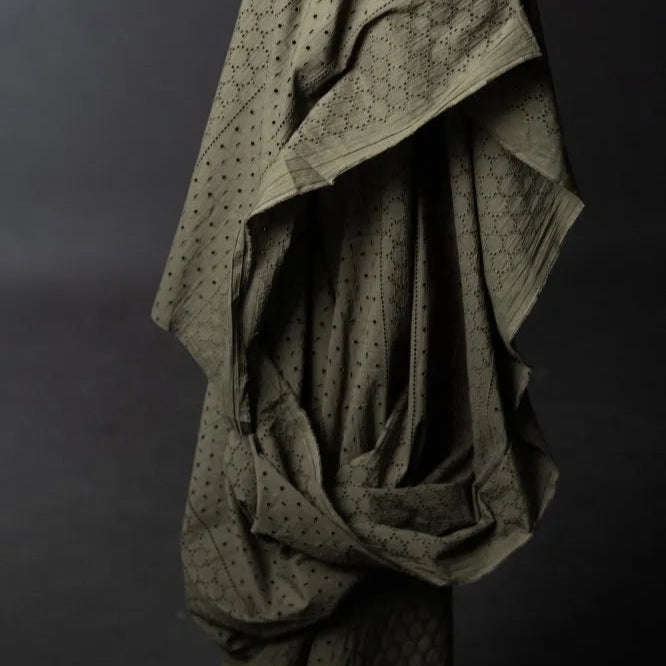 Rowan Green Eyelet Indian Cotton - Merchant & Mills Rowan Green Eyelet Indian Cotton - Merchant & Mills
