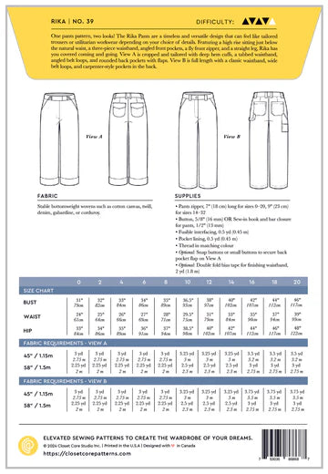 Closet Core - Rika Pants - Size 0-20