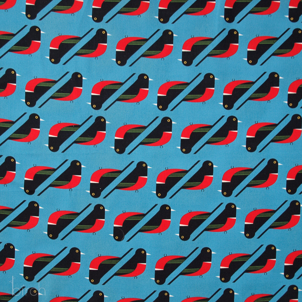 Birch - Cotton Poplin - Charlie Harper - Discovery Place - Red Breasted Meadowlark