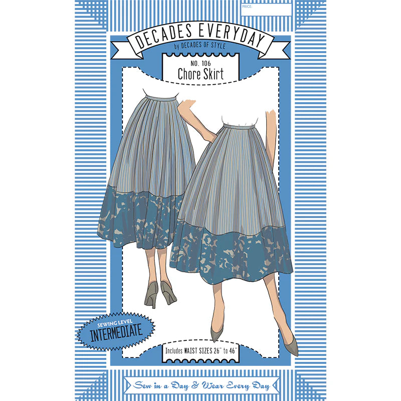 Decades of Style - Decades Everyday - #106 Chore Skirt - PDF and Printed Pattern