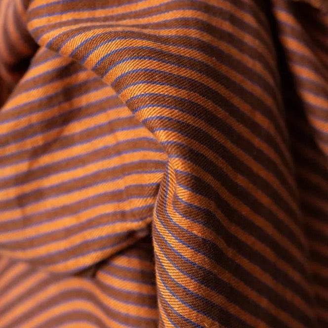 Merchant & Mills - Linen Twill - Cool Rum Stripe
