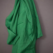 emerald green linen fabric with a soft drape