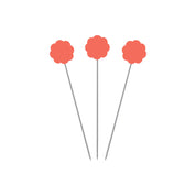 Clover - Flower Head Pins - 20ct - Red/Peach