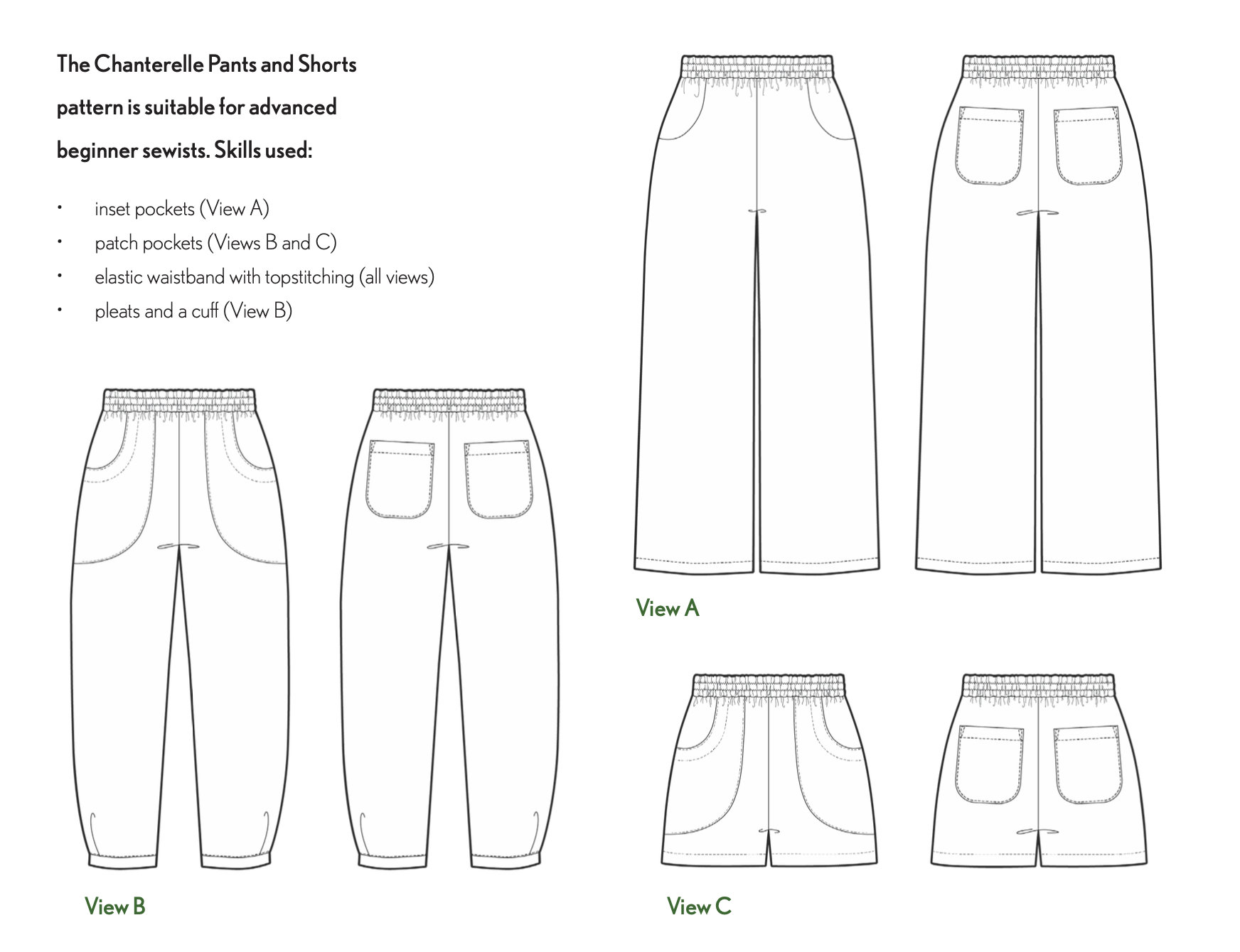 Sew Liberated - Chanterelle Pants/Shorts - Various Sizes