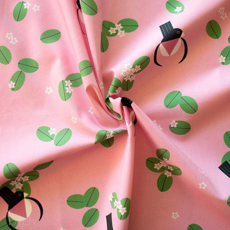 Birch Fabrics - Organic Cotton Poplin - Audubon Grosbeak