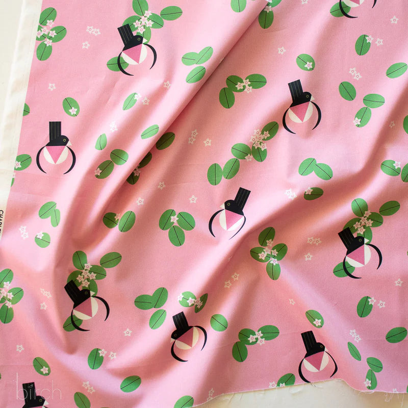 Birch Fabrics - Organic Cotton Poplin - Audubon Grosbeak