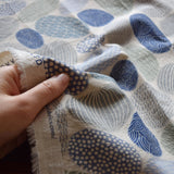 Kokka - Cotton/Linen Sheeting - Pathway by Bookhou - Stones - Blue