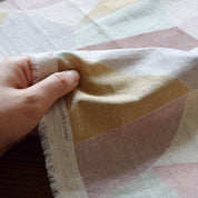Kokka - Cotton/Linen Sheeting - Pathway by Bookhou - Shapes - Pink/Beige