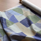 Kokka - Cotton/Linen Sheeting - Pathway by Bookhou - Shapes - Blue