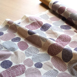 Kokka - Cotton/Linen Sheeting - Pathway by Bookhou - Stones - Purple/Red