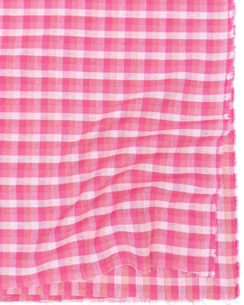 Pink and white checkered fabric