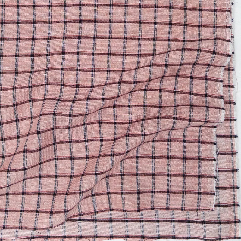 Eden Check - Cotton Linen - Strawberry
