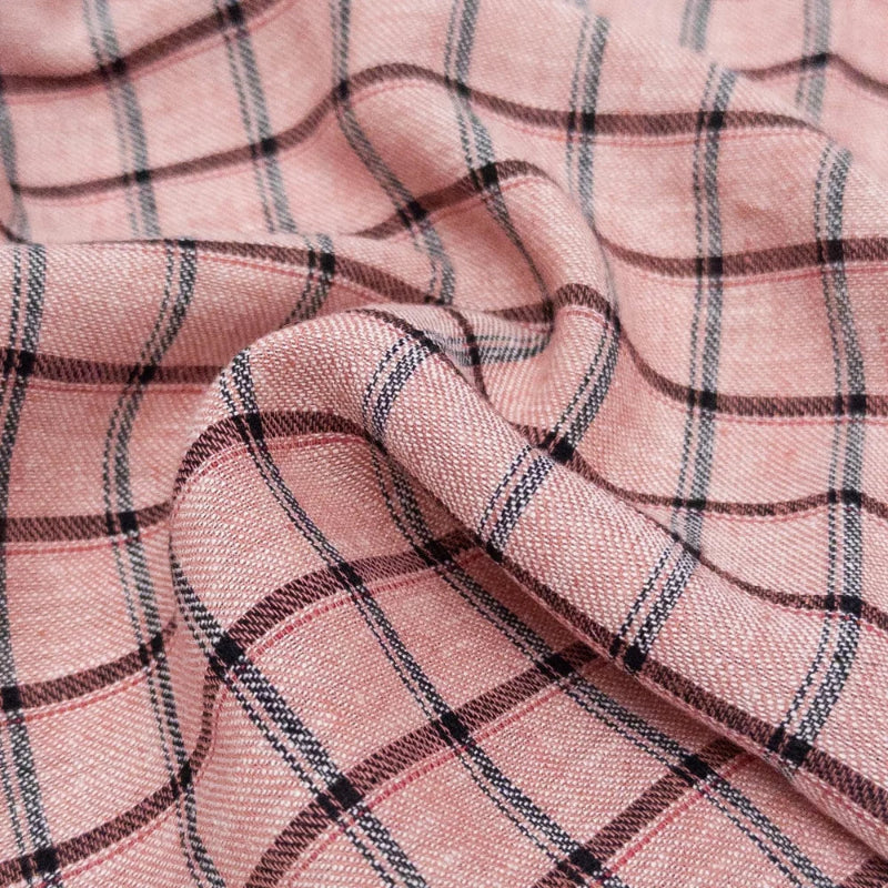 Eden Check - Cotton Linen - Strawberry