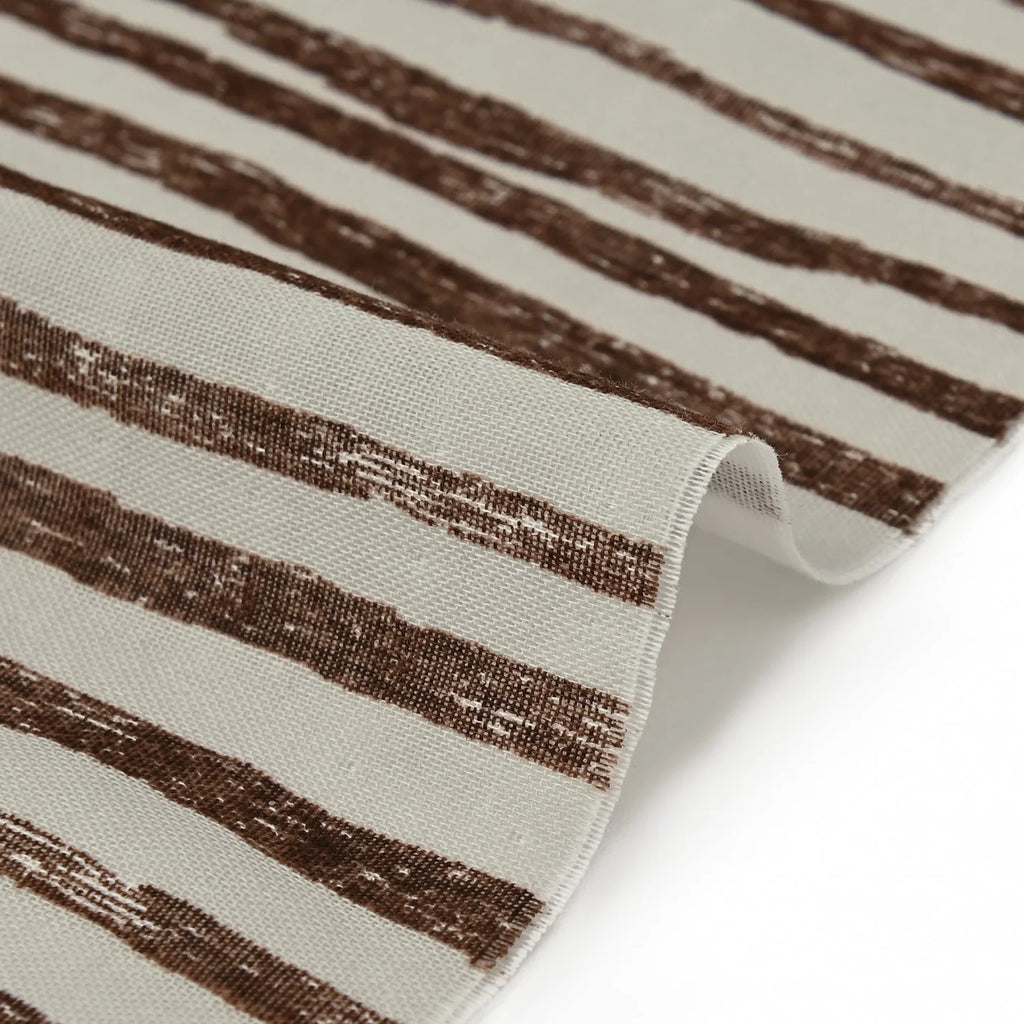 Nani Iro - Organic Cotton Double Gauze - SAAAA SAAAA - Brown and Pearl Stripe