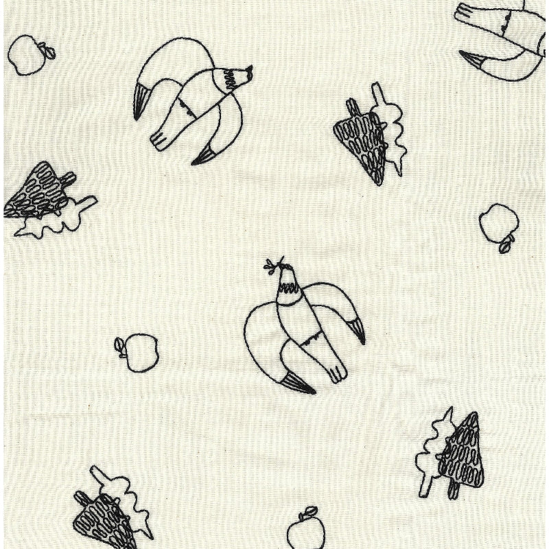 Kokka - +HAyU - Embroidered Double Gauze - Doves
