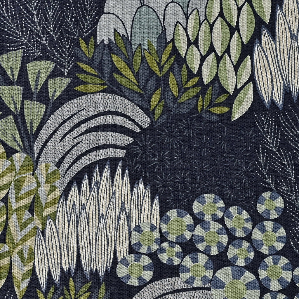 Kokka - Cotton/Linen Lightweight Canvas - Bloom by Bookhou - Midnight