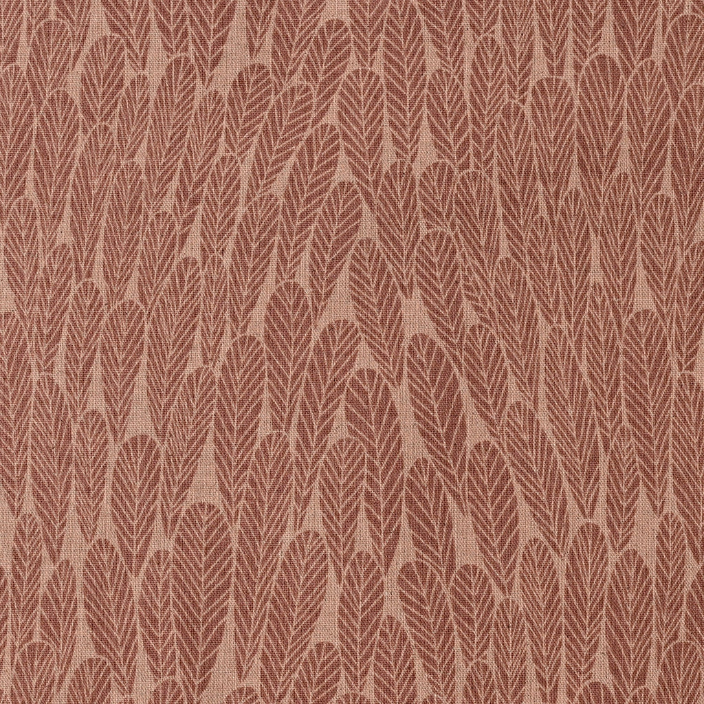 Kokka - Cotton/Linen Lightweight Canvas - Leaf by Bookhou - Dusty Rose