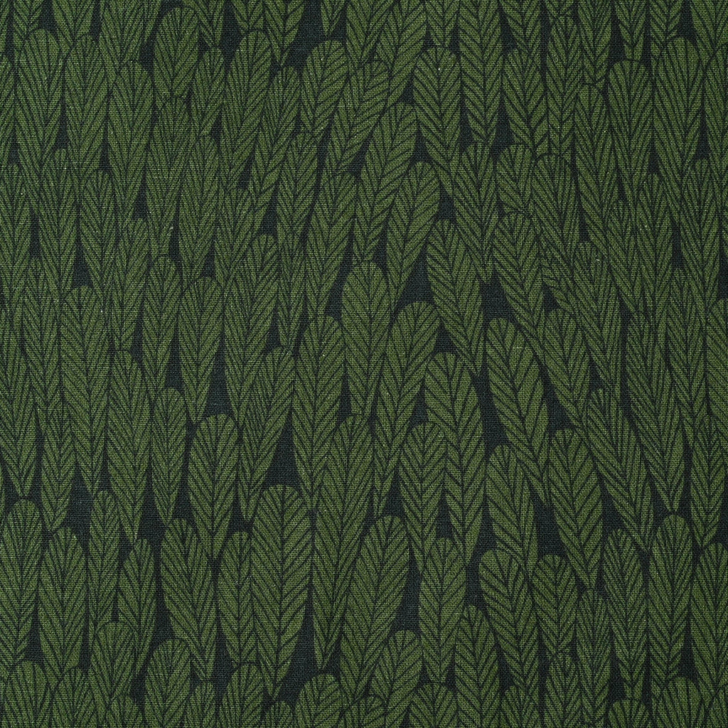 Kokka - Cotton/Linen Lightweight Canvas - Leaf by Bookhou - Forest