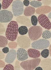 Kokka - Cotton/Linen Sheeting - Pathway by Bookhou - Stones - Purple/Red