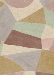 Kokka - Cotton/Linen Sheeting - Pathway by Bookhou - Shapes - Pink/Beige