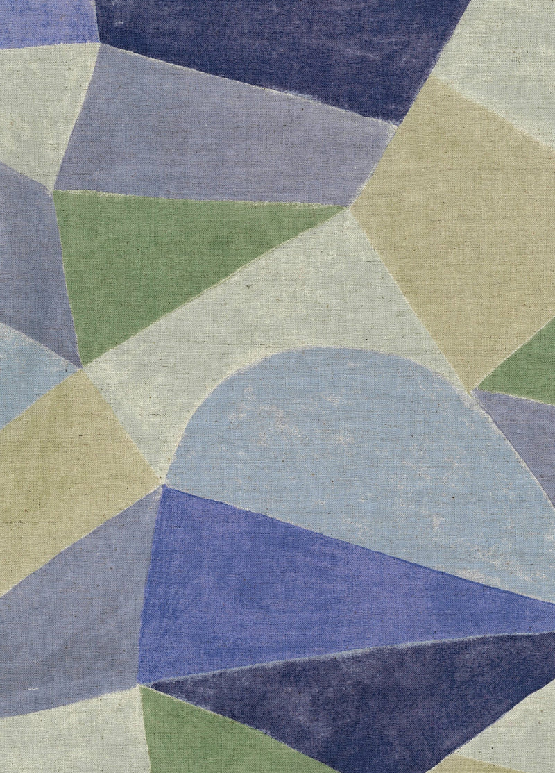 Kokka - Cotton/Linen Sheeting - Pathway by Bookhou - Shapes - Blue