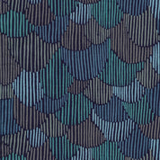 Kokka - Cotton/Linen Sheeting - Pathway by Bookhou - Scallops - Navy