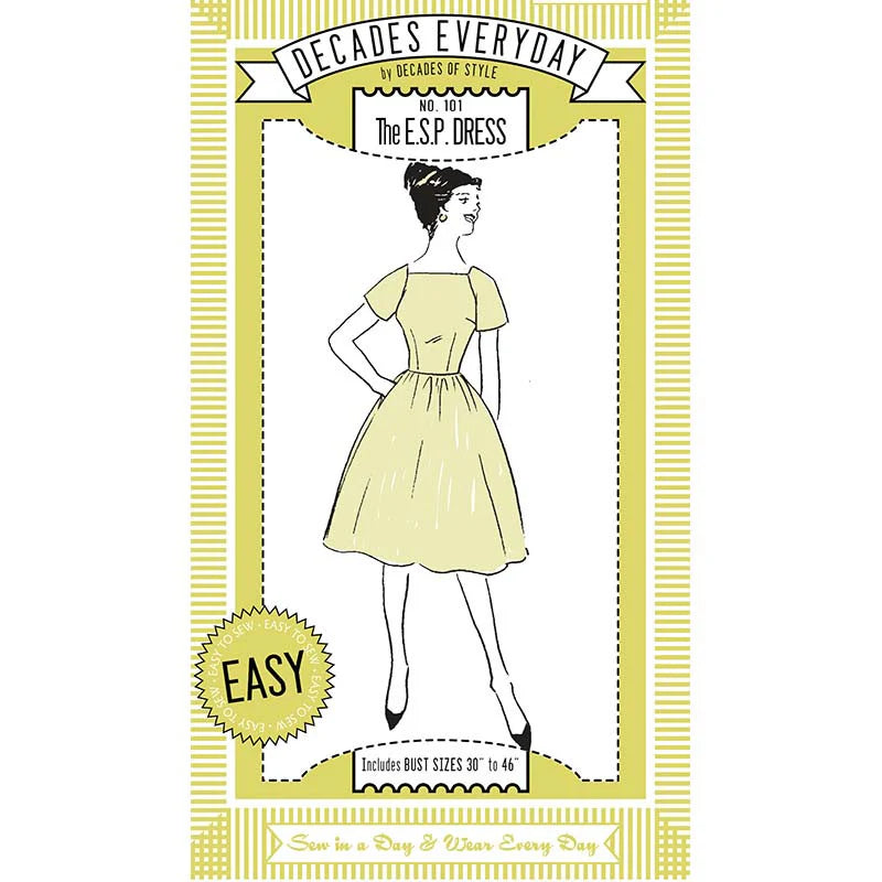 Decades of Style - Decades Everyday - #101 ESP Dress - PDF and Printed Pattern