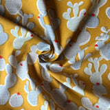 Vancet - Cotton Linen Canvas - Cactus Shapes - Yellow