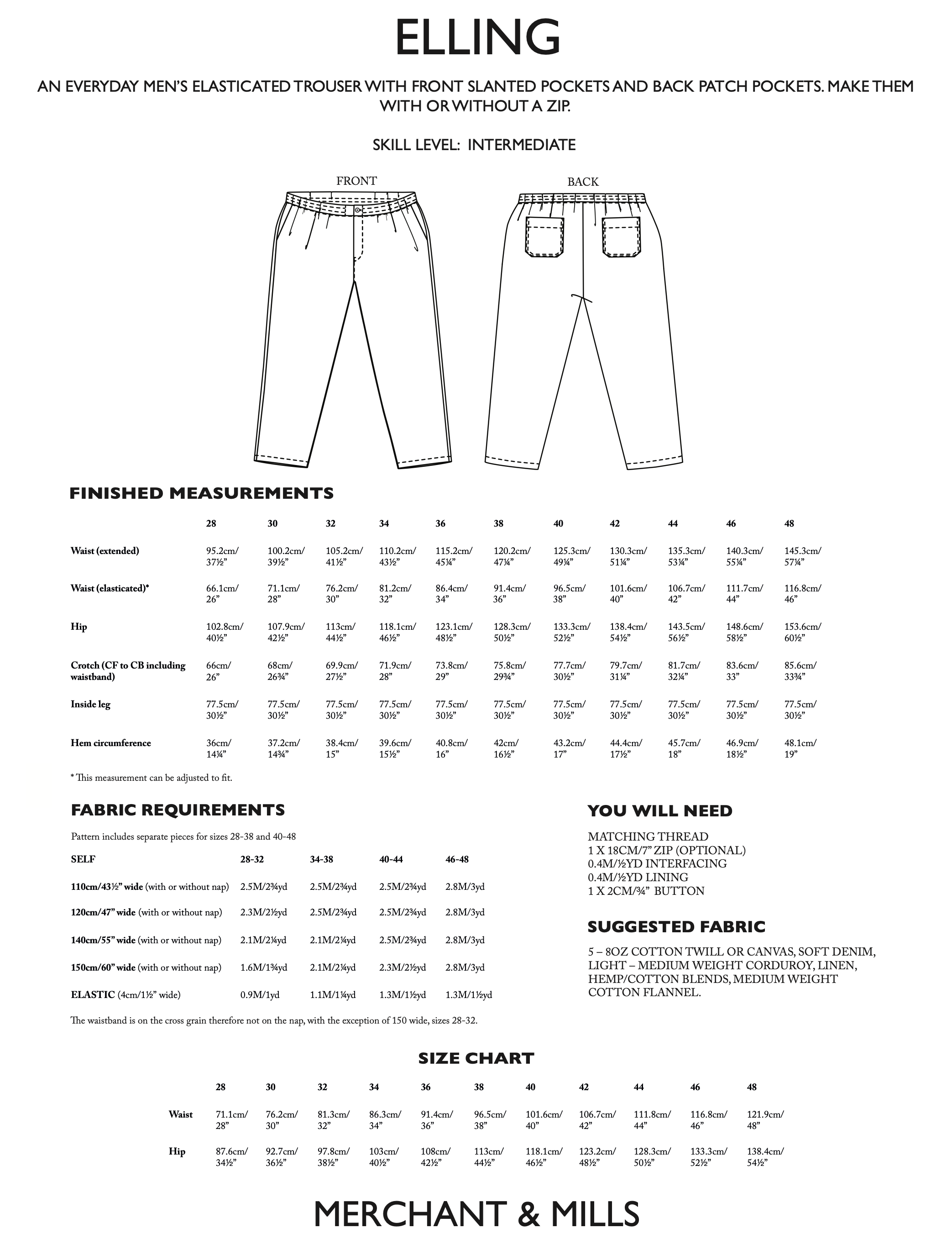 Merchant & Mills -The Elling Trousers