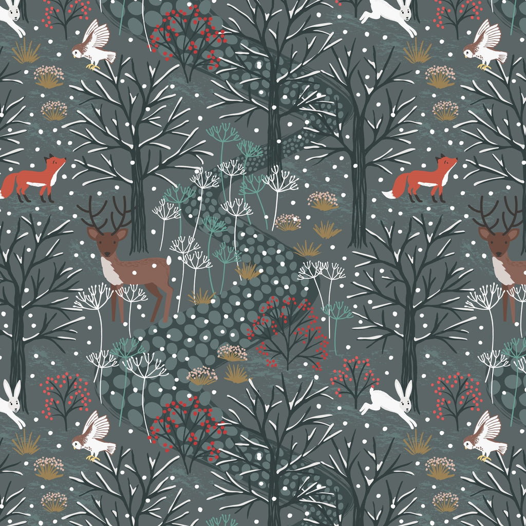Lewis and Irene - Winter in Bluebell Wood -Winter Woods - Flannel