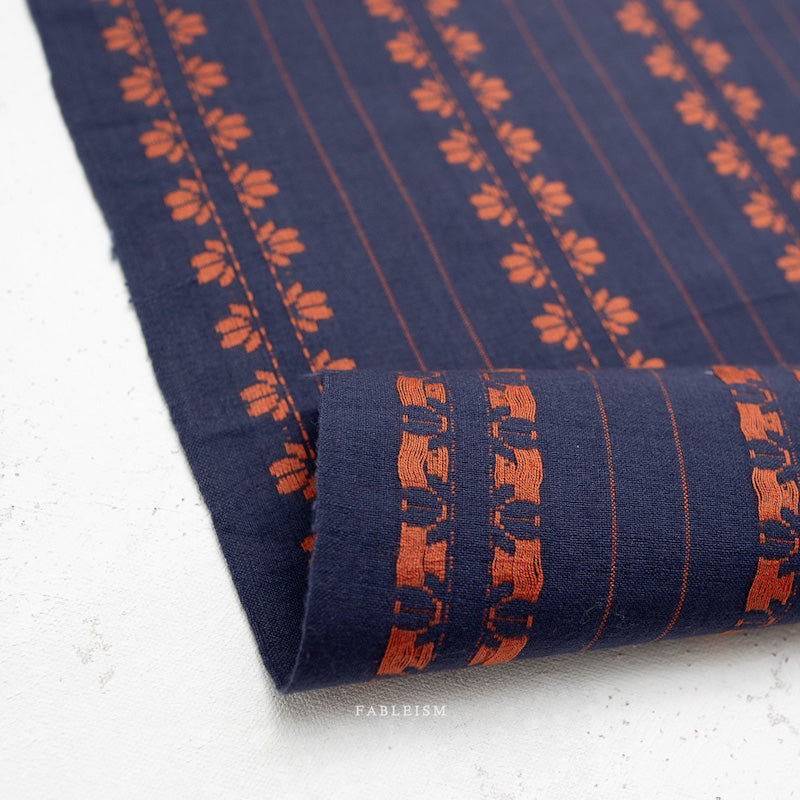 Fableism - Fine and Dandy - Deco Stripe - Navy/Spice