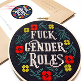 Junebug & Darlin - 6" Cross Stitch Kit - Fck Gender Roles