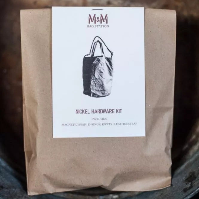 Kraft paper package with a label on a dark background